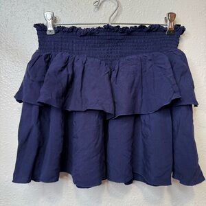 Katie J NYC Brooke Navy Smocked Layered Skirt Tween Girl Junior Size Medium